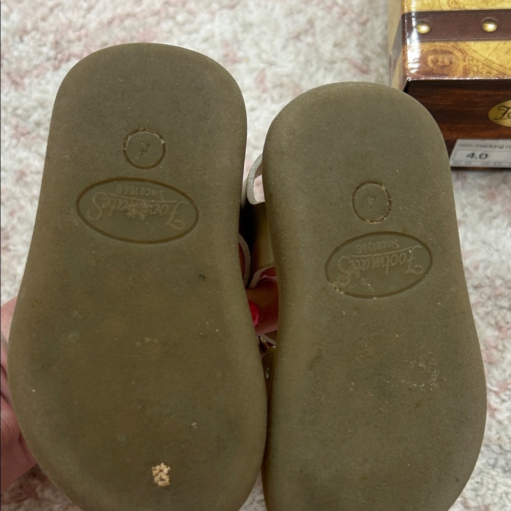 Gold Footmates Sandals with Buckle Straps - Picture 4 of 5